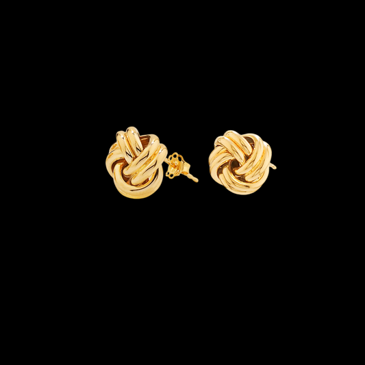 The Larger Marula Knot Stud Earrings (9K Yellow Gold)
