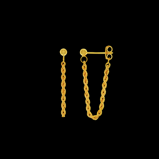 The Zambezi Flow Chain Earrings (9K Yellow Gold)