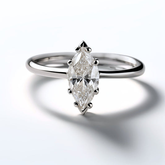The Marquise Solitaire (18K White or Yellow Gold)