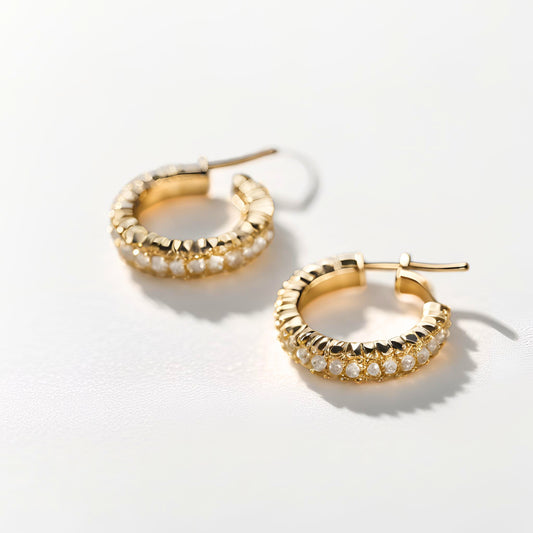 The Solara Gold Huggie Earrings (9K Yellow Gold)