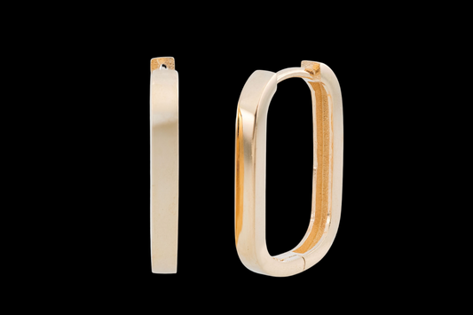 The Larger Surrey Lane Rounded Hoops (9K Yellow Gold)