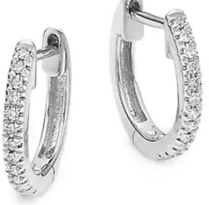 The Savannah Diamond Huggies (18K White Gold)