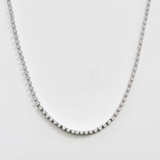 Elysian Diamond Tennis Necklace (18K White Gold)