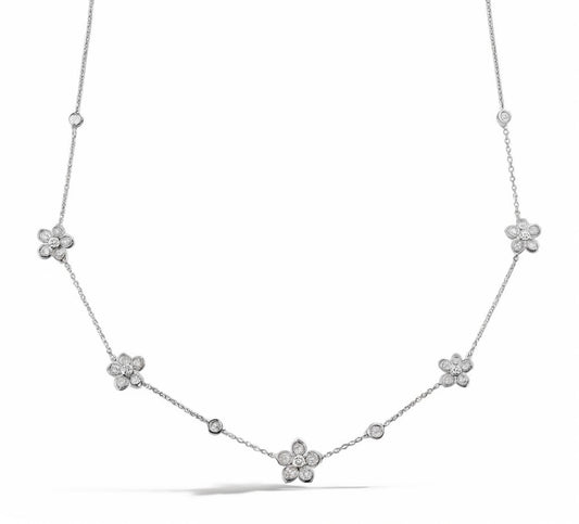 Five Blossom Serenade Necklace (18K White or Yellow Gold)
