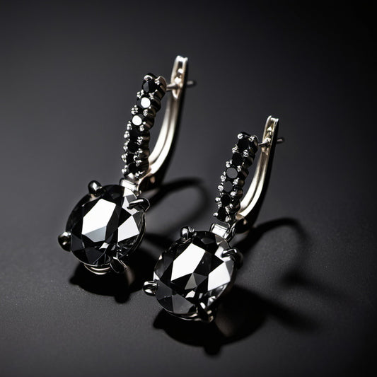 Dare To Dazzle Black Diamond Earrings (18K White Gold)