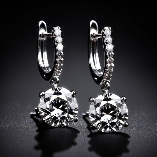 The Lioness Drop Earrings (18K White Gold)
