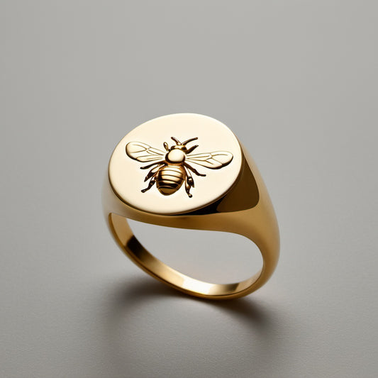 The Honeycrest Ladies Solid Signate Ring (18K Yellow or White Gold)