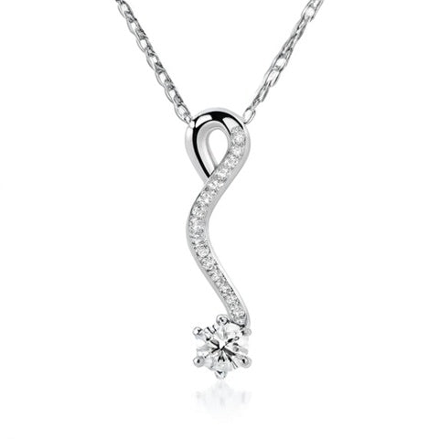 The Serpentine Diamond Necklace (18K White or Yellow Gold)